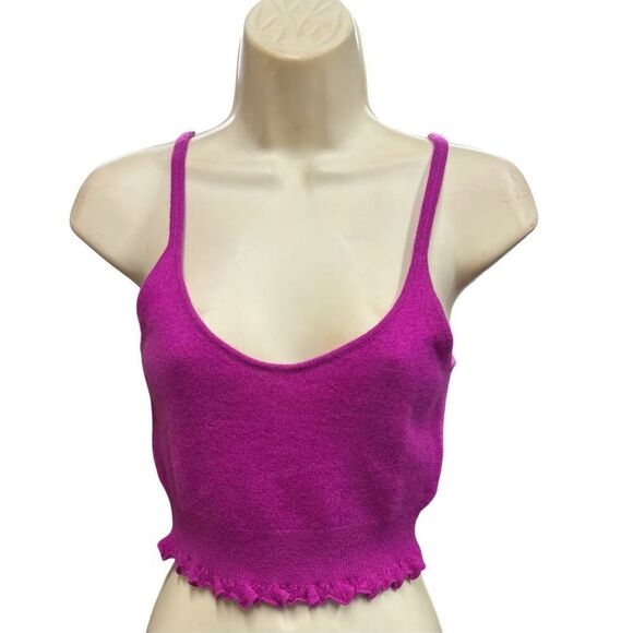 ULLA JOHNSON Elia cropped ruffled 100% cashmere tank NWT Size Small - Picture 6 of 9